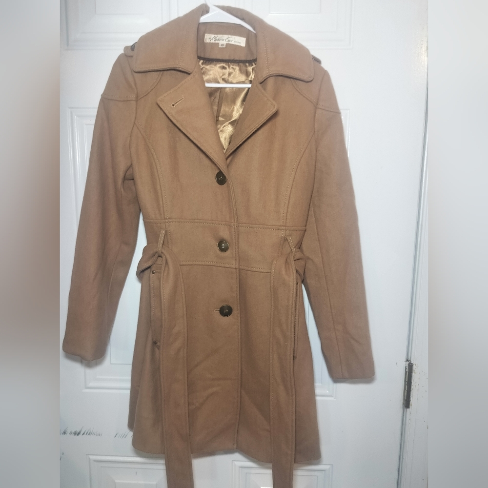 Kenneth Cole New York Women’s Brown Wool Blend Jacket Sz S Missing Button